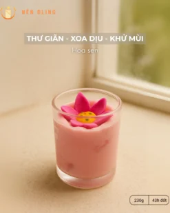 Nến thơm hoa sen Nến Bling 230g tinh dầu thiên nhiên