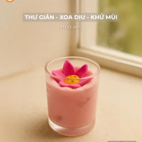 Nến thơm hoa sen Nến Bling 230g tinh dầu thiên nhiên